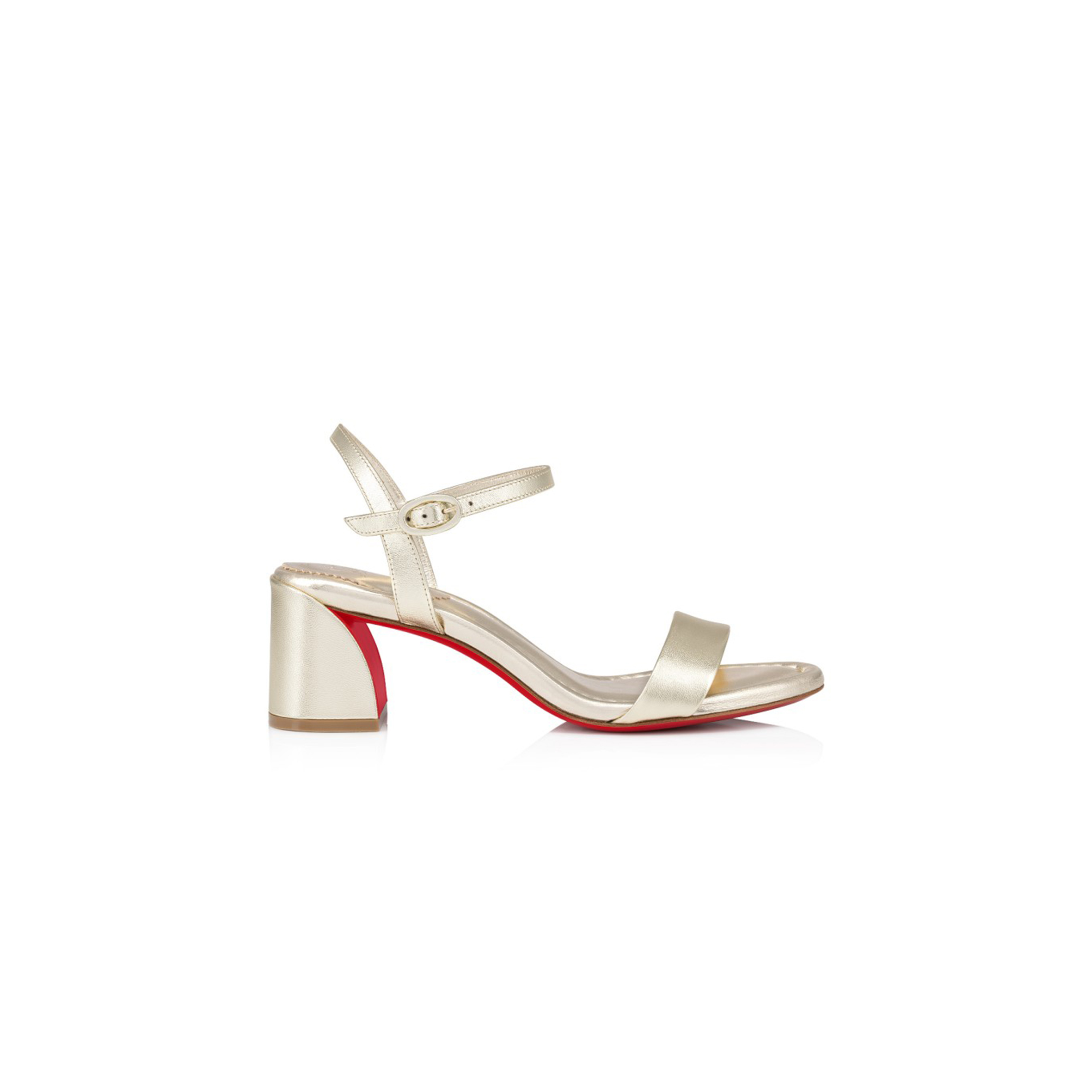 Ch**an louboutin miss jane metallic red sole ankle-strap sandals
